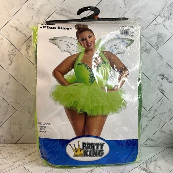 Vibrant Green Fairy Costume with Wings - Picture 2 of 3